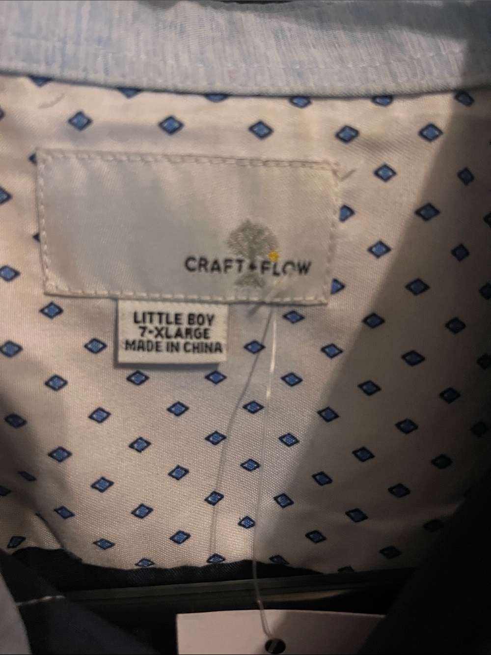 Craft & Barrow Navy Short-Sleeve Button-Down Shirt with Contrast Trim - Picture 3 of 5